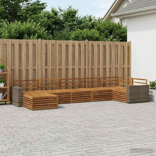 Outdoor Sofa Set 7 pcs Natural