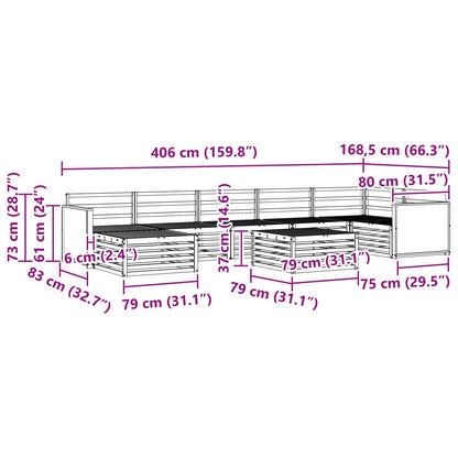 Outdoor Sofa Set 8 pcs Natural