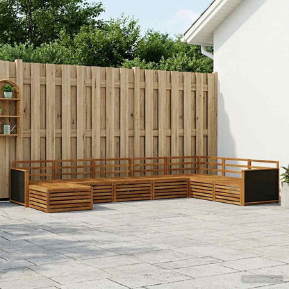 Outdoor Sofa Set 8 pcs Natural Solid Acacia Wood
