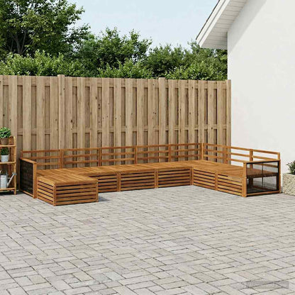 Outdoor Sofa Set 8 pcs Natural Solid Acacia Wood
