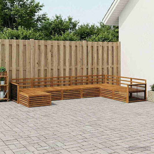 Outdoor Sofa Set 8 pcs Natural Solid Acacia Wood