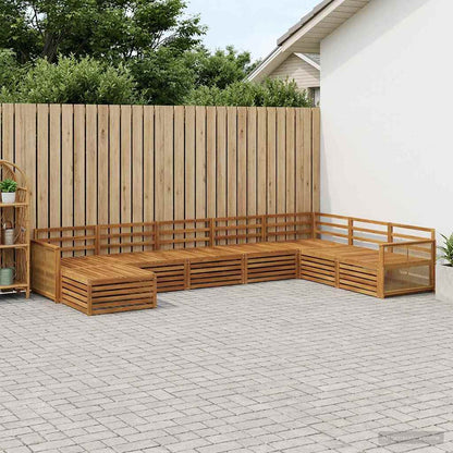 Outdoor Sofa Set 8 pcs Natural Solid Acacia Wood