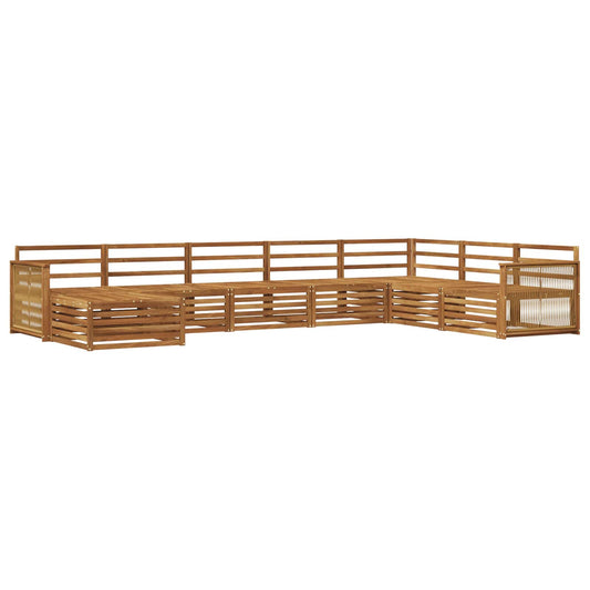 Outdoor Sofa Set 8 pcs Natural Solid Acacia Wood