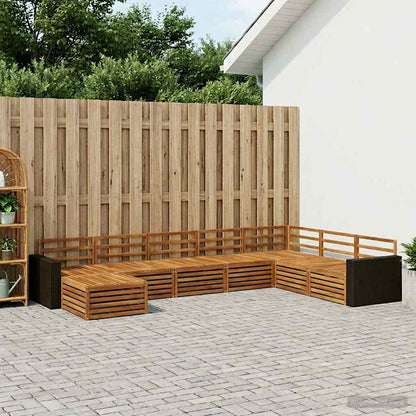 Outdoor Sofa Set 8 pcs Natural Solid Acacia Wood