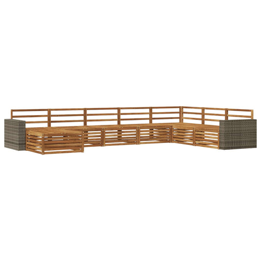Outdoor Sofa Set 8 pcs Natural Solid Acacia Wood