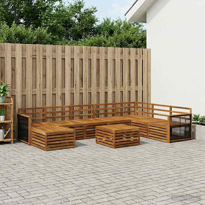 Outdoor Sofa Set 9 pcs Natural Solid Acacia Wood