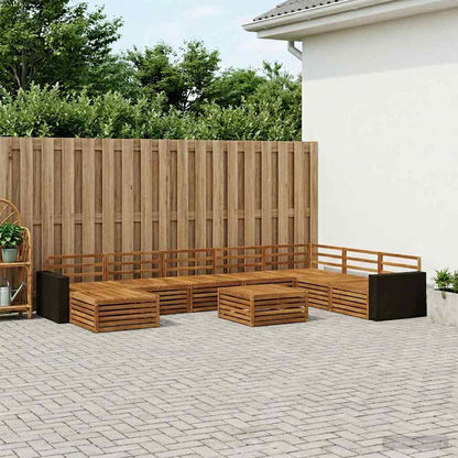 Outdoor Sofa Set 9 pcs Natural Solid Acacia Wood