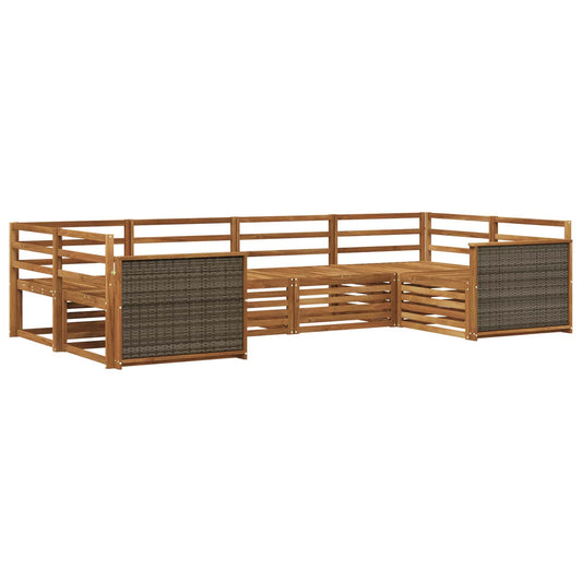 Outdoor Sofa Set 6 pcs Natural Solid Acacia Wood