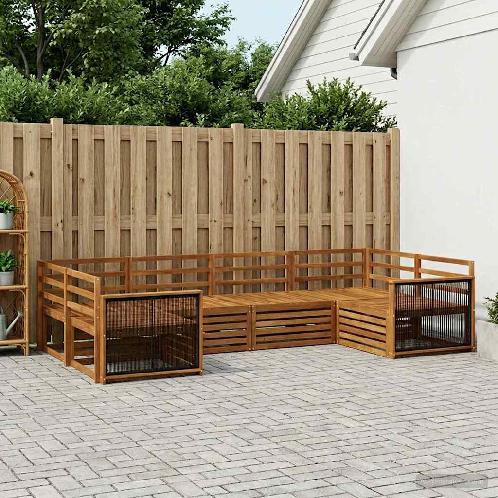 Outdoor Sofa Set 6 pcs Natural Solid Acacia Wood
