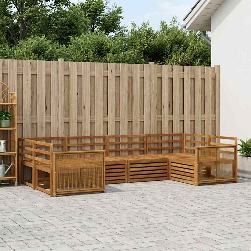 Outdoor Sofa Set 6 pcs Natural Solid Acacia Wood