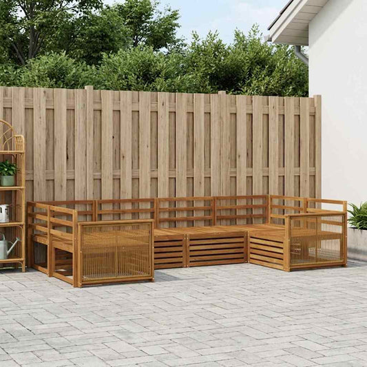 Outdoor Sofa Set 6 pcs Natural Solid Acacia Wood