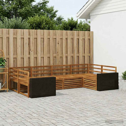 Outdoor Sofa Set 6 pcs Natural Solid Acacia Wood