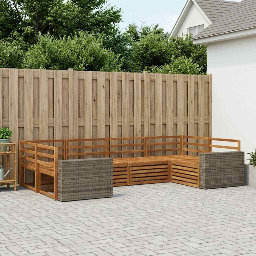 Outdoor Sofa Set 6 pcs Natural Solid Acacia Wood