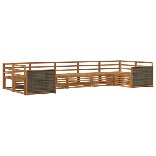 Outdoor Sofa Set 7 pcs Natural Solid Acacia Wood