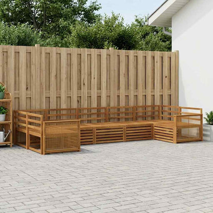Outdoor Sofa Set 7 pcs Natural Solid Acacia Wood