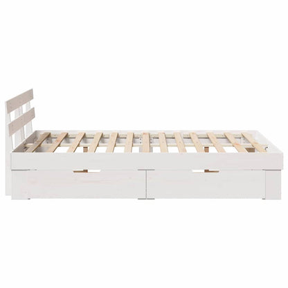 Bed Frame with Headboard White 120 x 200 cm Solid Pine Wood
