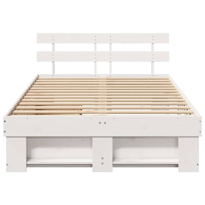 Bed Frame with Headboard White 120 x 190 cm Solid Pine Wood