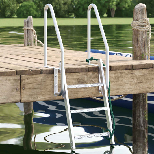 3-Step Dock Ladder Silver 58 x 77 x 144 cm Aluminium