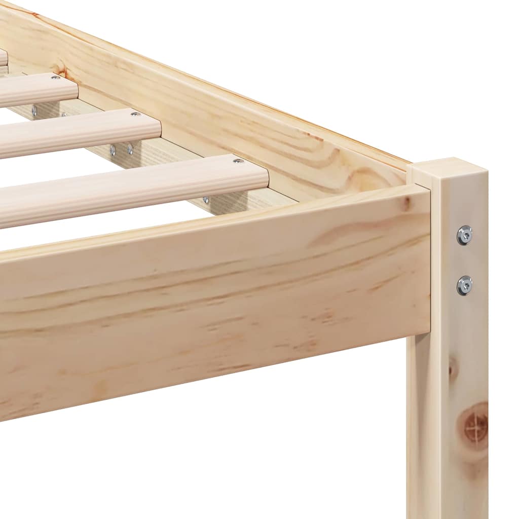 Bed Frame with Headboard Brown 180 x 200 cm Solid Pine Wood