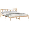 with Headboard Brown 180 x 200 cm Solid pine wood