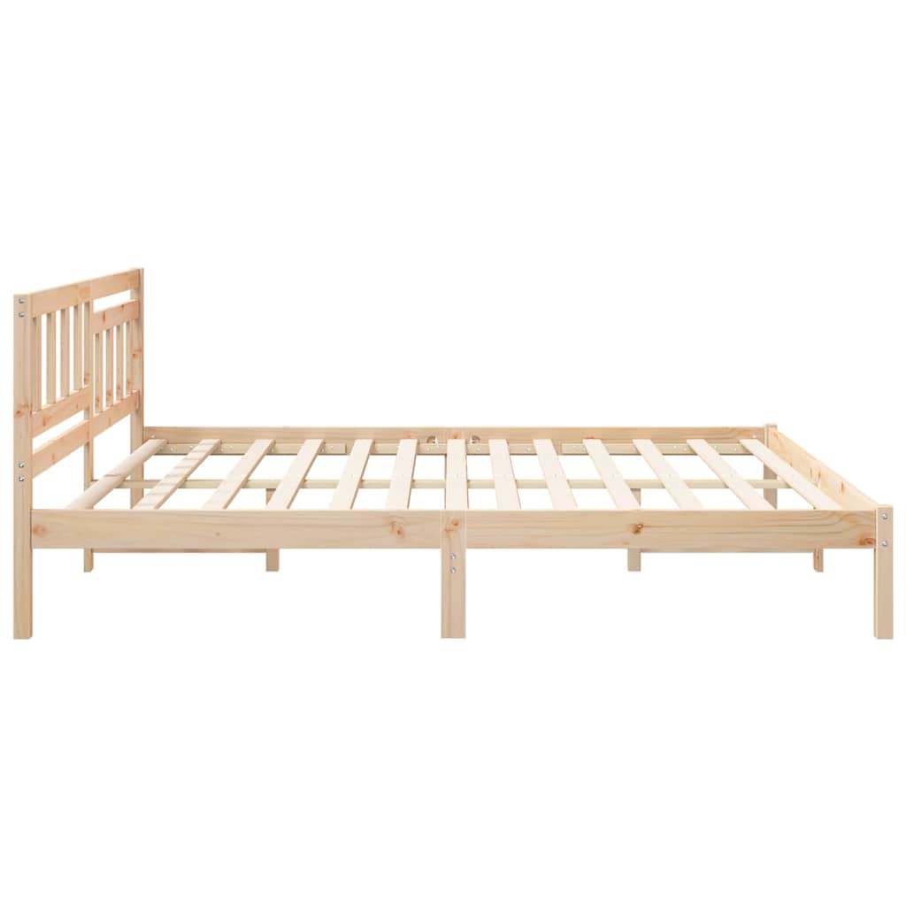 Bed Frame with Headboard Brown 180 x 200 cm Solid Pine Wood