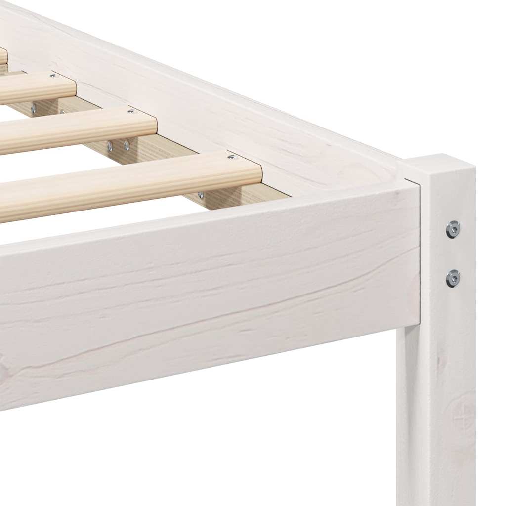 Bed Frame with Headboard White 180 x 200 cm Solid Pine Wood
