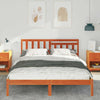 with Headboard Wax brown 160 x 200 cm Solid pine wood