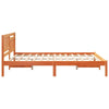 with Headboard Wax brown 160 x 200 cm Solid pine wood