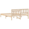 with Headboard Brown 150 x 200 cm Solid pine wood