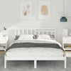with Headboard White 140 x 200 cm Solid pine wood