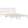 with Headboard White 140 x 200 cm Solid pine wood