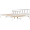 with Headboard White 140 x 200 cm Solid pine wood