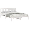 with Headboard White 140 x 200 cm Solid pine wood
