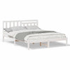 with Headboard White 140 x 200 cm Solid pine wood