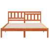 with Headboard Wax brown 140 x 200 cm Solid pine wood