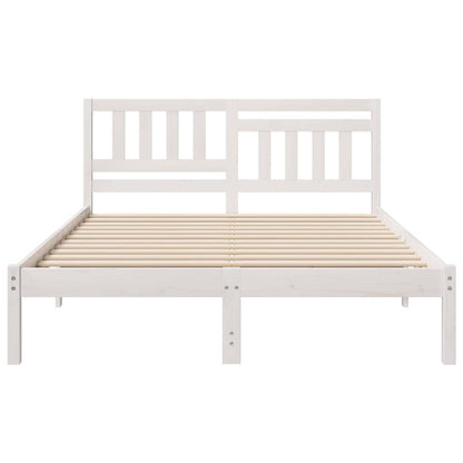 Bed Frame with Headboard White 120 x 200 cm Solid Pine Wood
