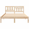 with Headboard Brown 140 x 190 cm Solid pine wood