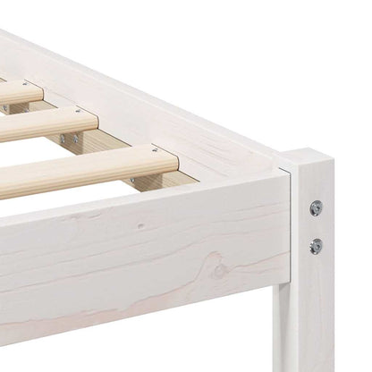Bed Frame with Headboard White 140 x 190 cm Solid Pine Wood