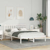 with Headboard White 140 x 190 cm Solid pine wood