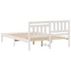with Headboard White 140 x 190 cm Solid pine wood