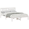 with Headboard White 140 x 190 cm Solid pine wood