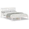 with Headboard White 140 x 190 cm Solid pine wood