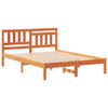 with Headboard Wax brown 135 x 190 cm Solid pine wood