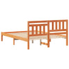 with Headboard Wax brown 135 x 190 cm Solid pine wood