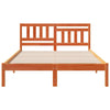 with Headboard Wax brown 135 x 190 cm Solid pine wood
