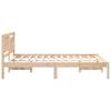 with Headboard Brown 120 x 190 cm Solid pine wood