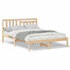 with Headboard Brown 120 x 190 cm Solid pine wood