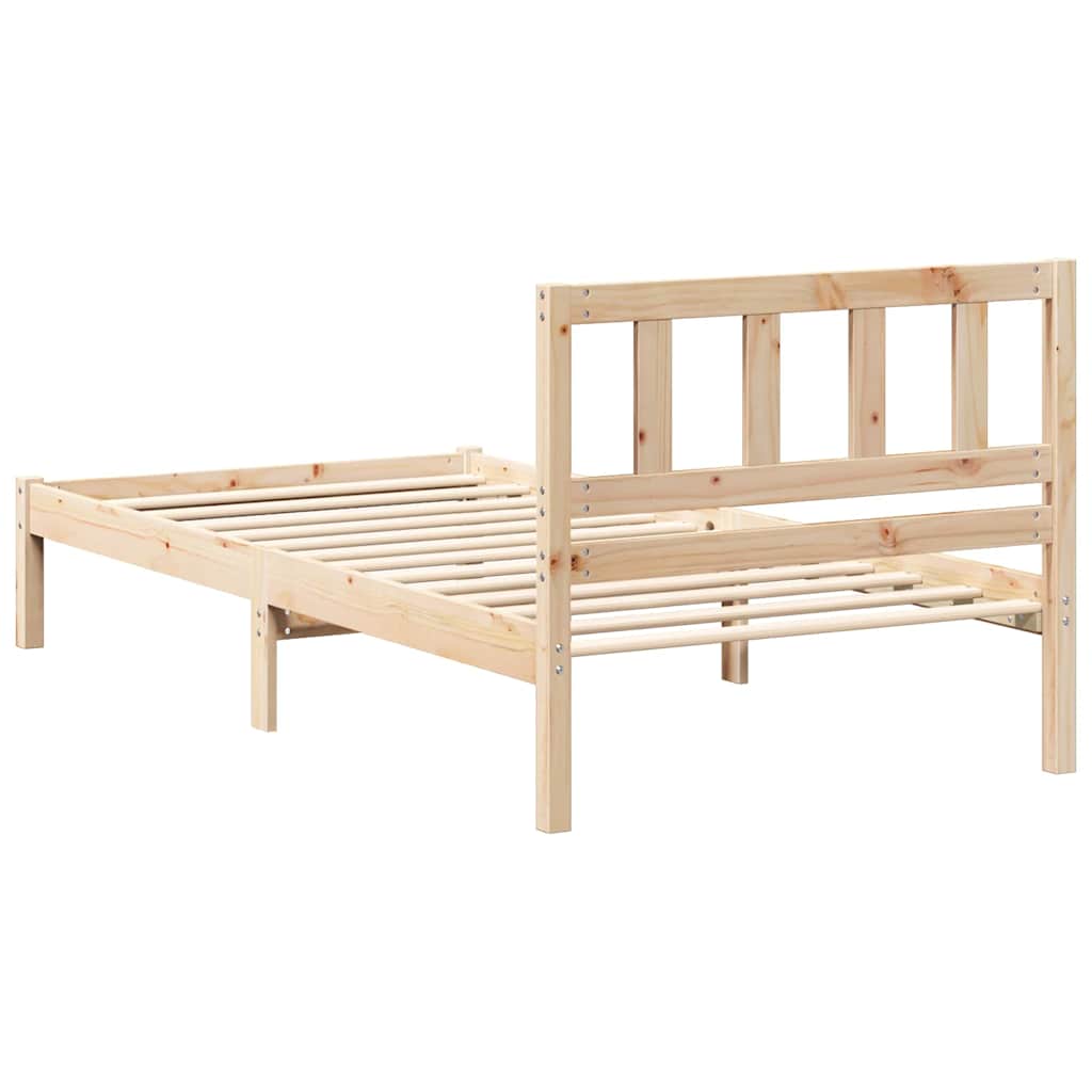 Bed Frame with Headboard Brown 80 x 200 cm Solid Pine Wood
