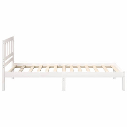 Bed Frame with Headboard White 80 x 200 cm Solid Pine Wood