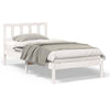 with Headboard White 80 x 200 cm Solid pine wood